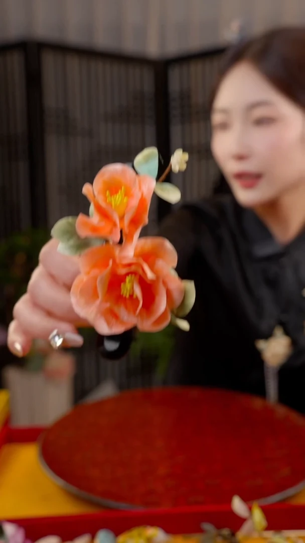 刺绣非遗苏绣绒花