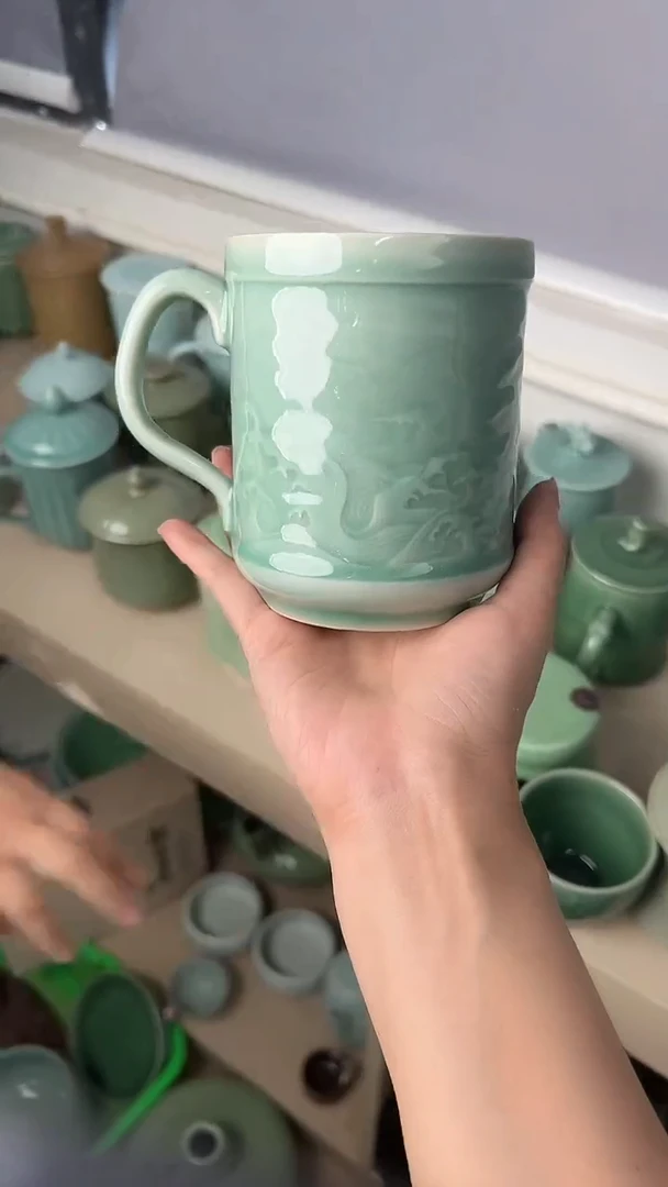 龙泉云间青瓷小米茶器
