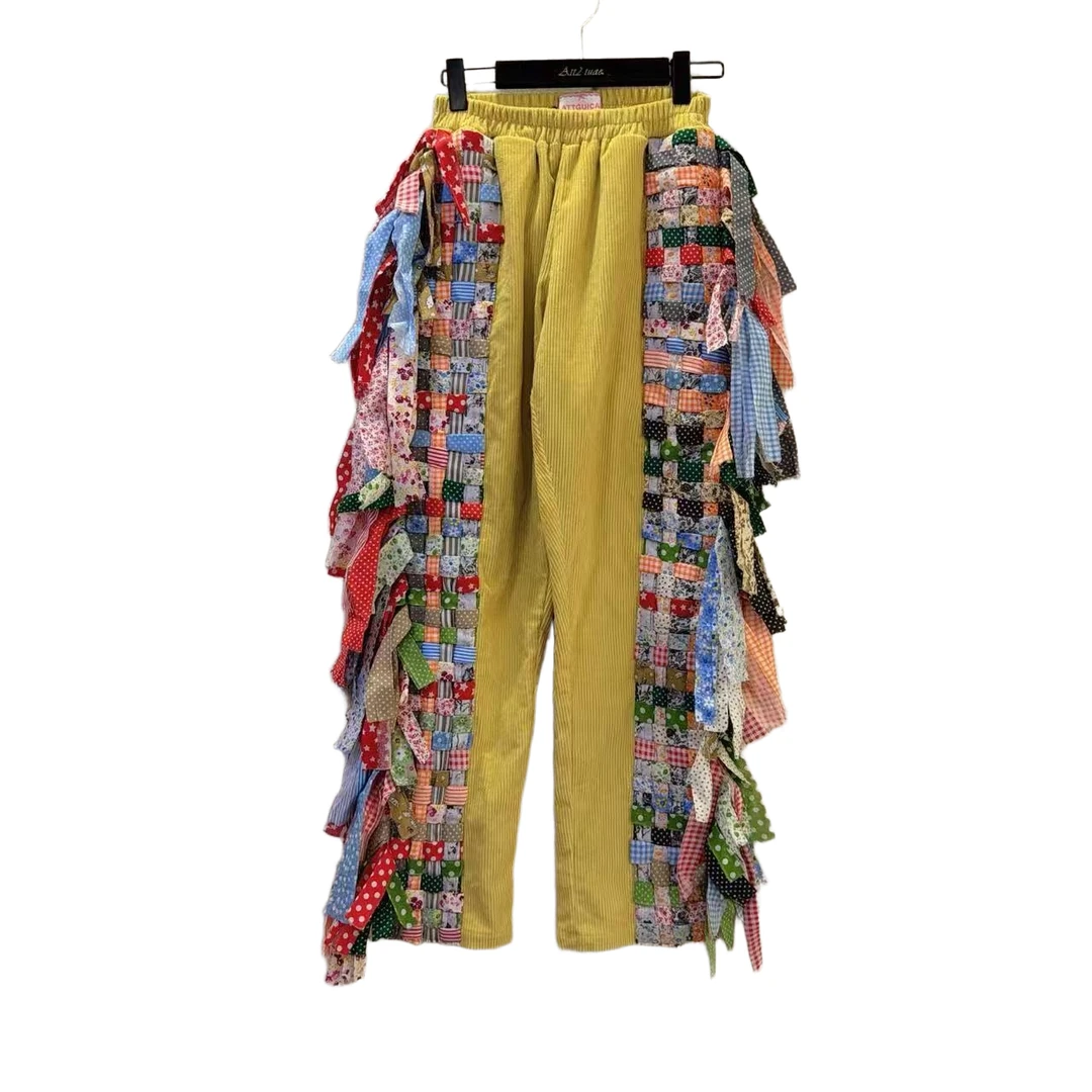 ATT潮牌2025冬季高腰做旧水洗复古女装潮流休闲裤