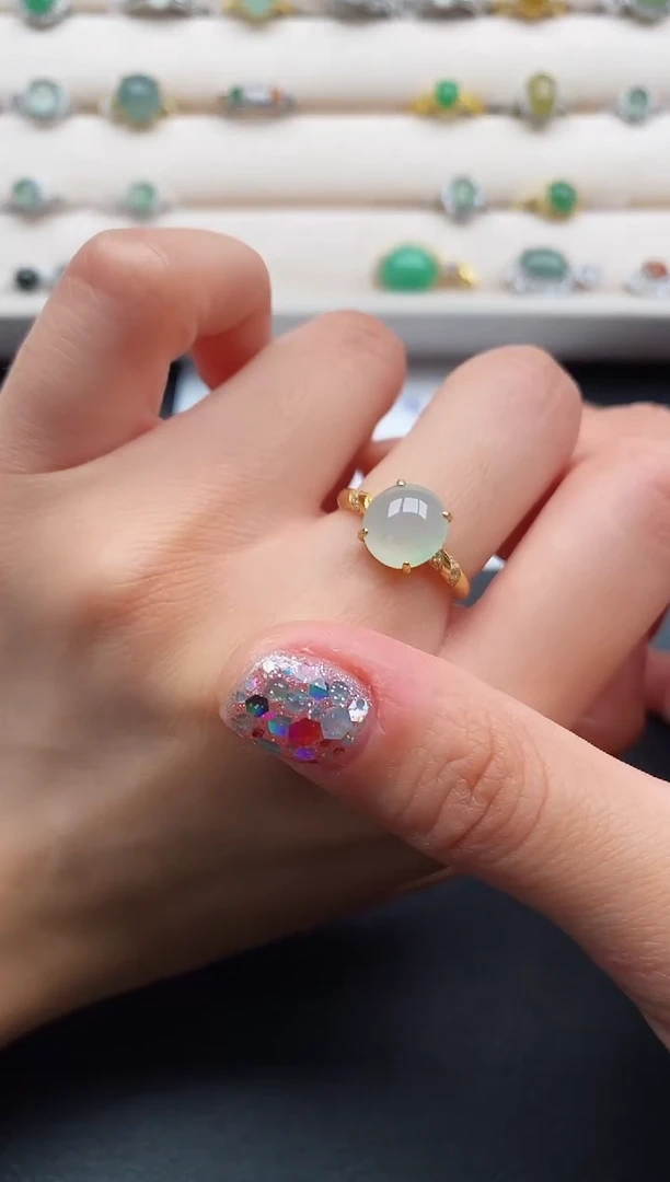 银S925镶嵌戒指翡翠22222222+2