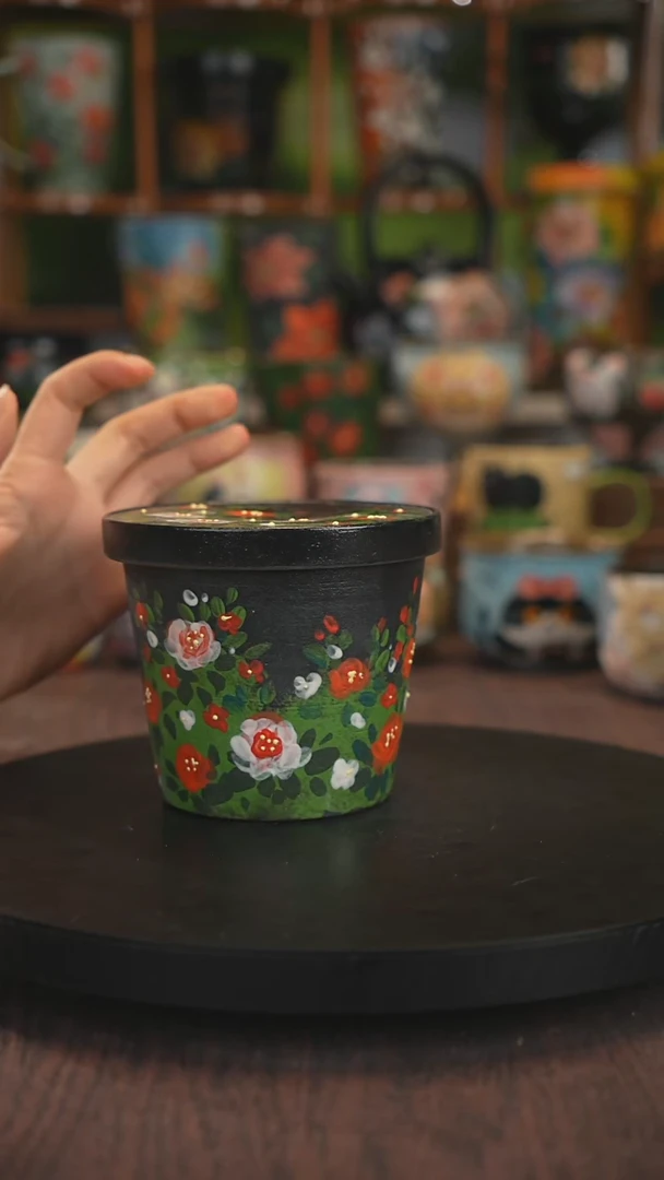紫砂油画手绘釉下彩