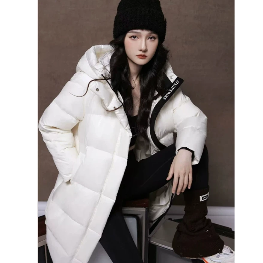 羽绒服女2025年新款冬季时尚长款潮牌白鸭绒加厚面包服67303
