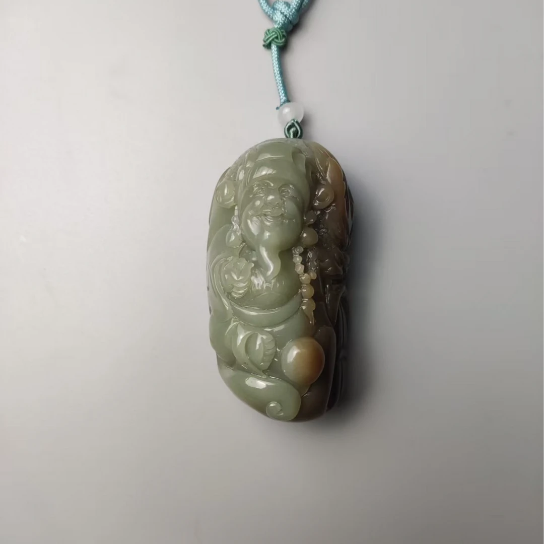 和田玉财神手把0187