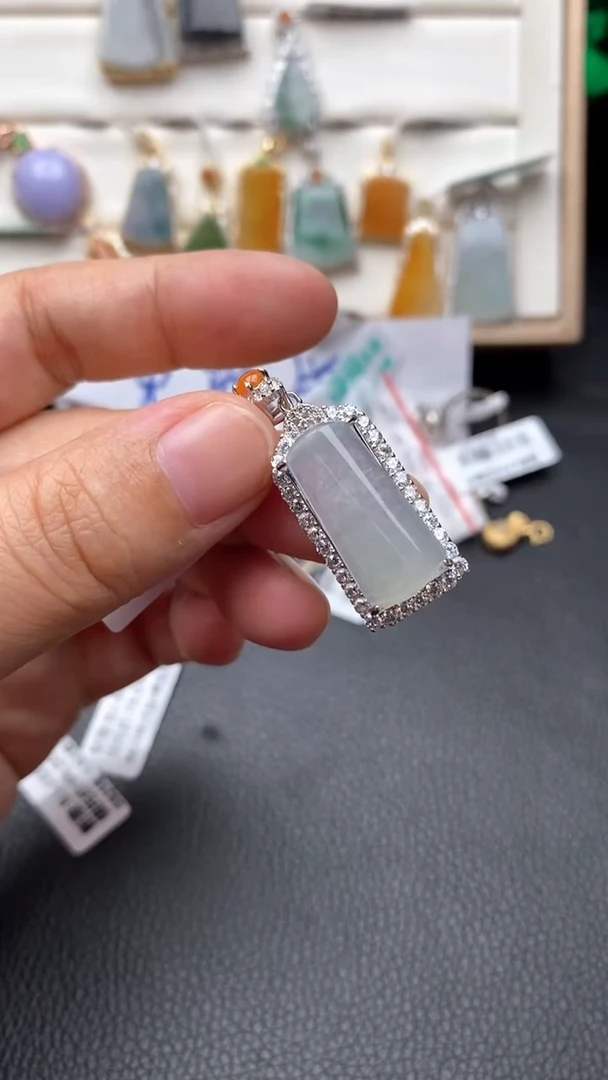 银S925镶嵌戒指翡翠1