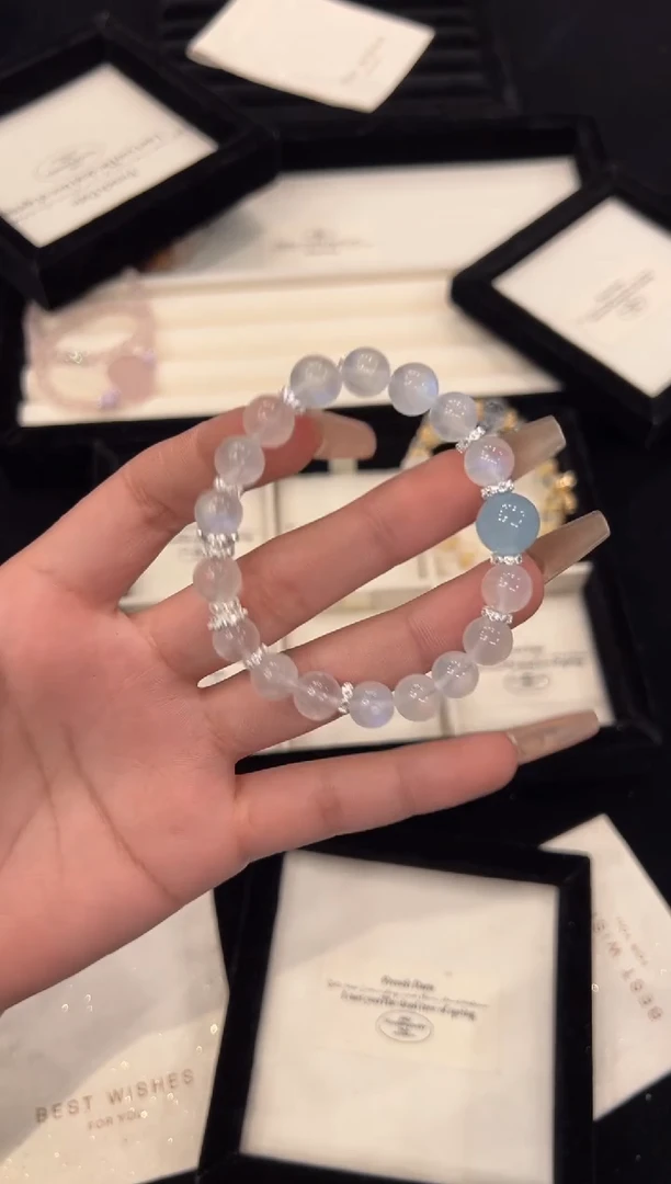 【闪购商品】水晶手链合金蓝月光手链x1272