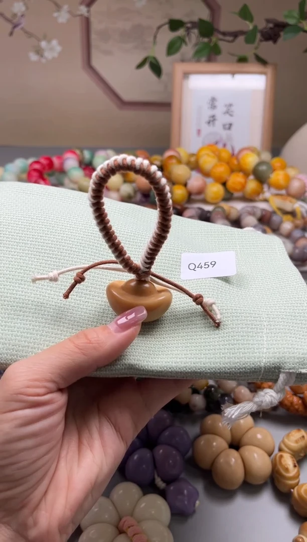 白玉菩提手串瑕q459牙果元宝挂件随机一颗30mm