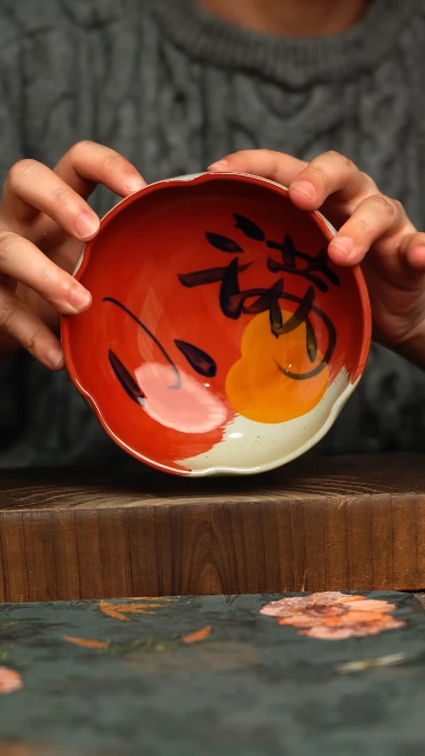 杯釉下彩手工手绘同款陶器