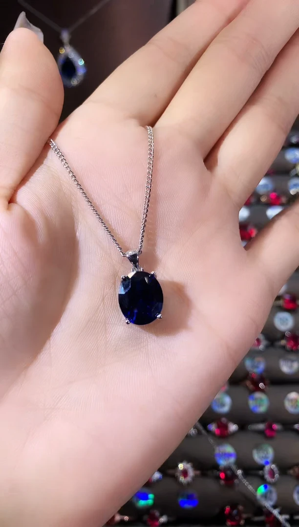 无吊坠925银皇家蓝色吊坠