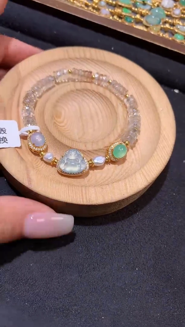 银S925镶嵌手串翡翠手串