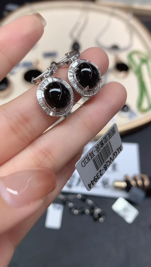 18K金镶嵌翡翠耳饰耳饰A79|13800