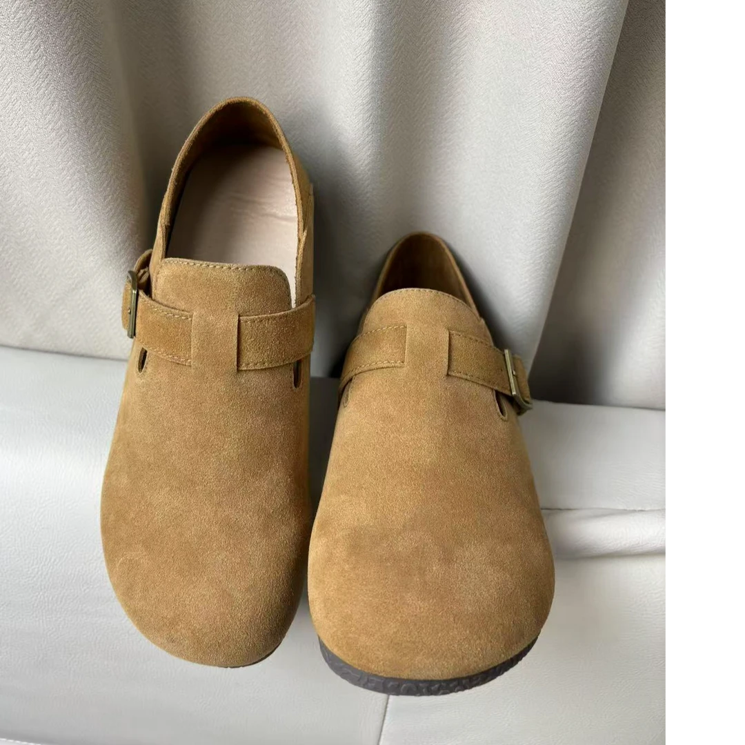 博肯鞋春款韩版时尚鞋软底平底复古一脚蹬女鞋舒适两穿