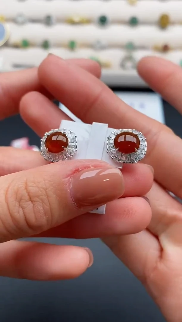 银S925镶嵌戒指翡翠4444444+6