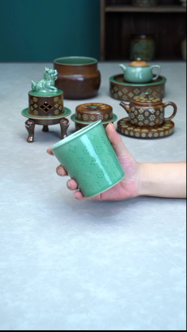 青瓷手工茶器包邮