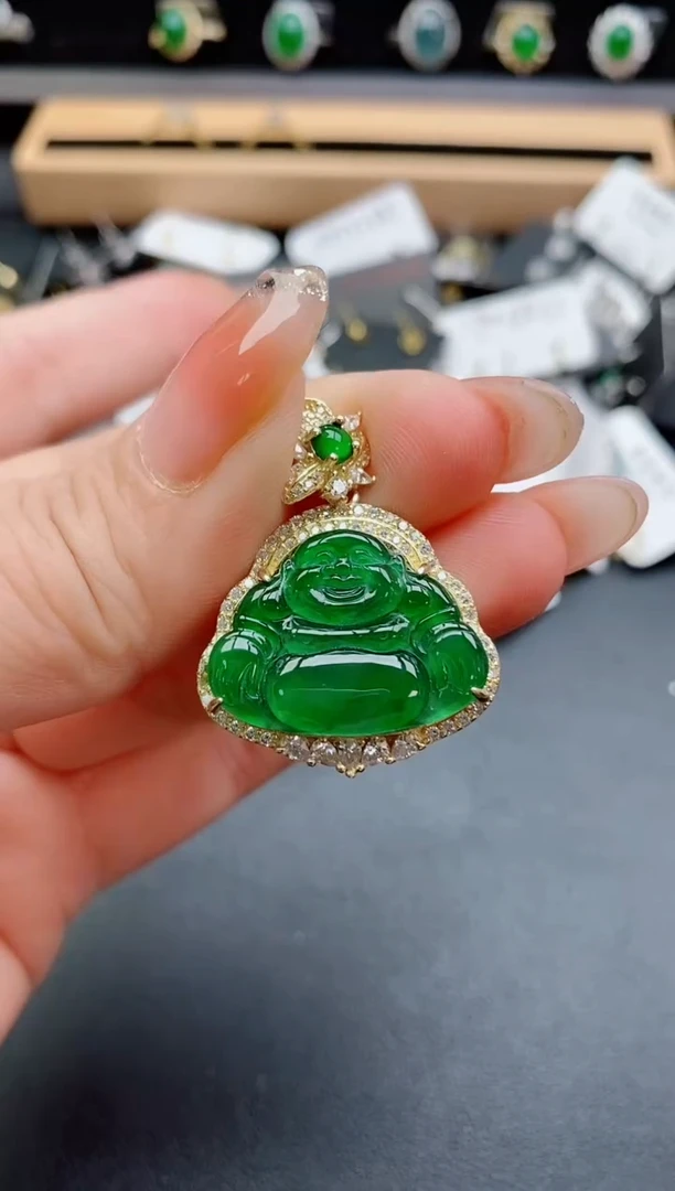 吊坠(赠链)银S925镶嵌翡翠1