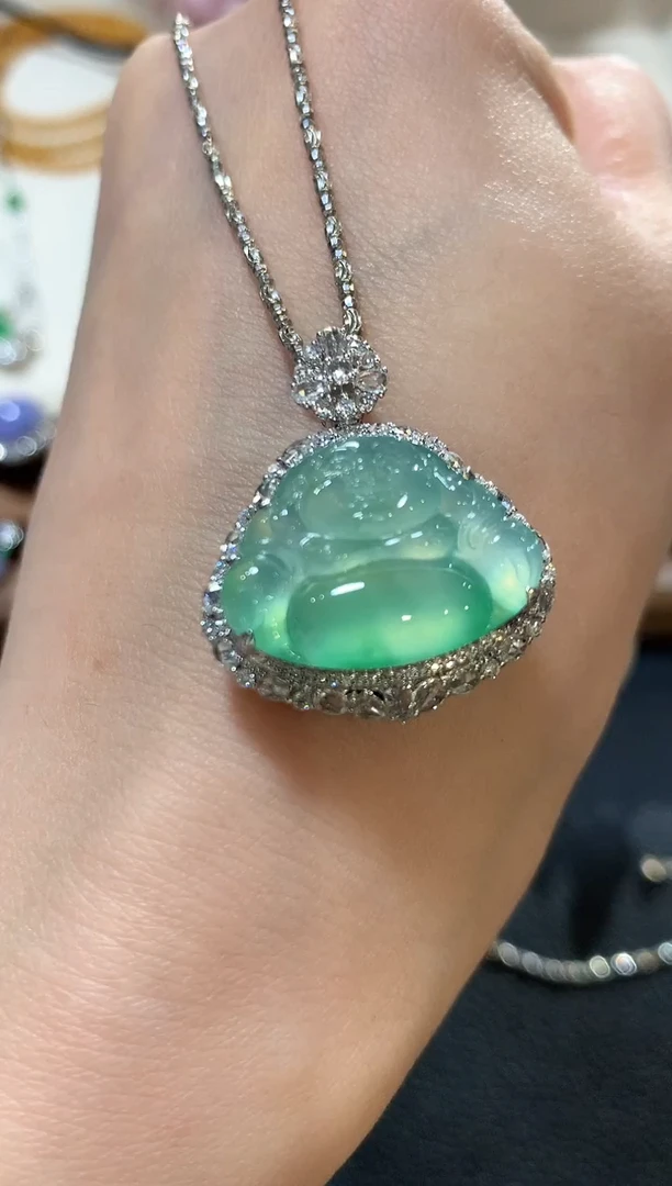 吊坠(不含链)18K金镶嵌翡翠z180