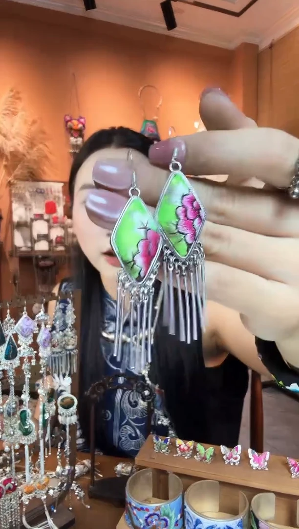 刺绣纯手工民族风耳环