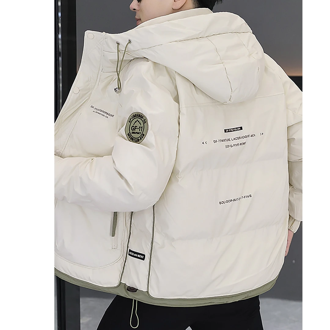 保登皮兹冬季男士羽绒棉服轻薄宽松加厚休闲保暖短款连帽外套