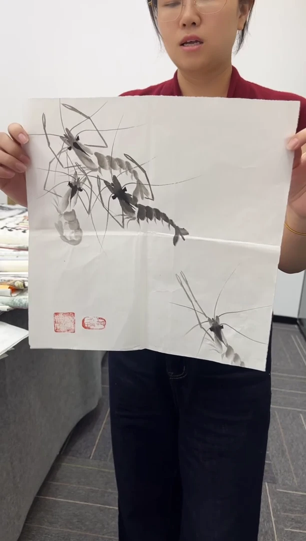 国画 国画国画鉴赏手绘实稿 虾