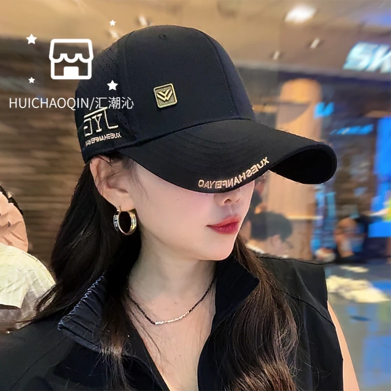 K41加大加长大帽檐速干棒球帽网眼透气男女同款夏季硬顶棒球帽