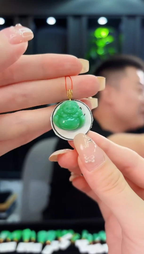 翡翠18K金镶嵌颈饰 缅料A货/支持复检/一件