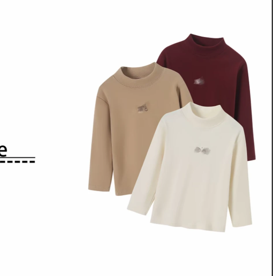 女士磨毛中领抗静电打底衫802