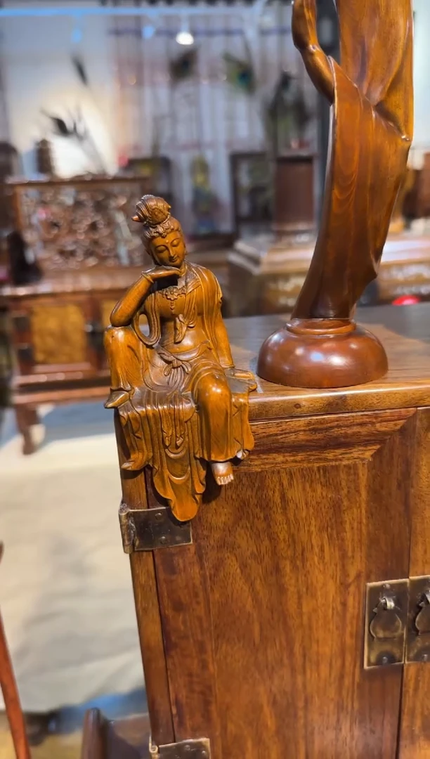 木小叶黄杨木   自在观音   摆件