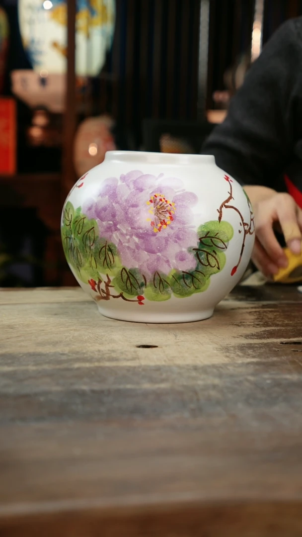 【闪购商品】瓷片景德镇纯手工釉下彩精品花瓶