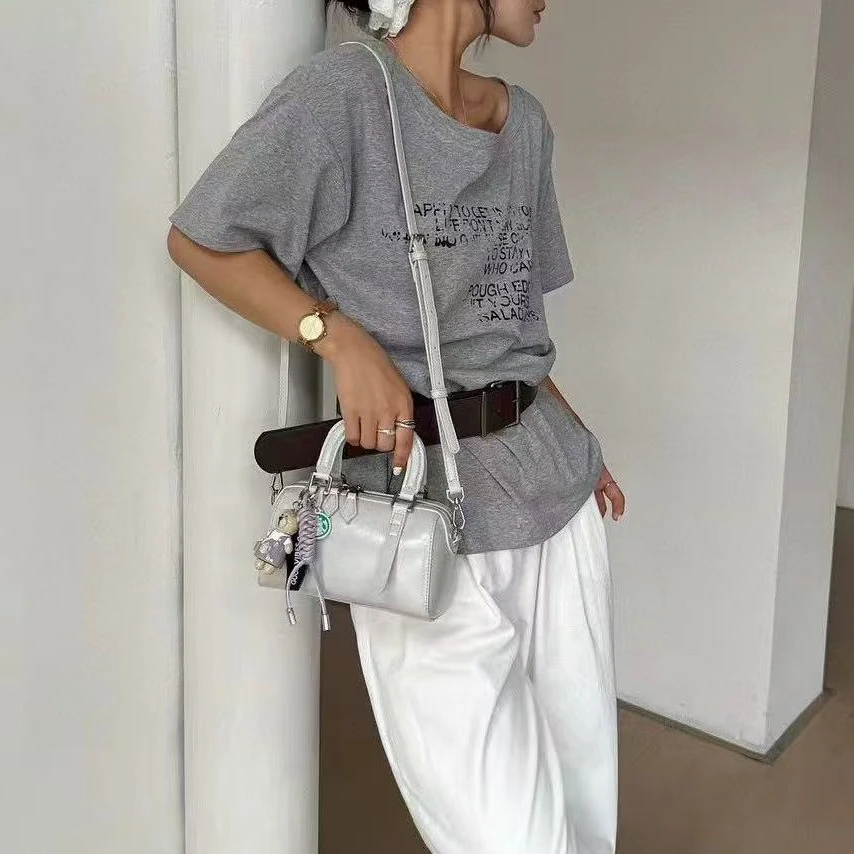 4709号8738#百搭带配饰单肩斜挎小包