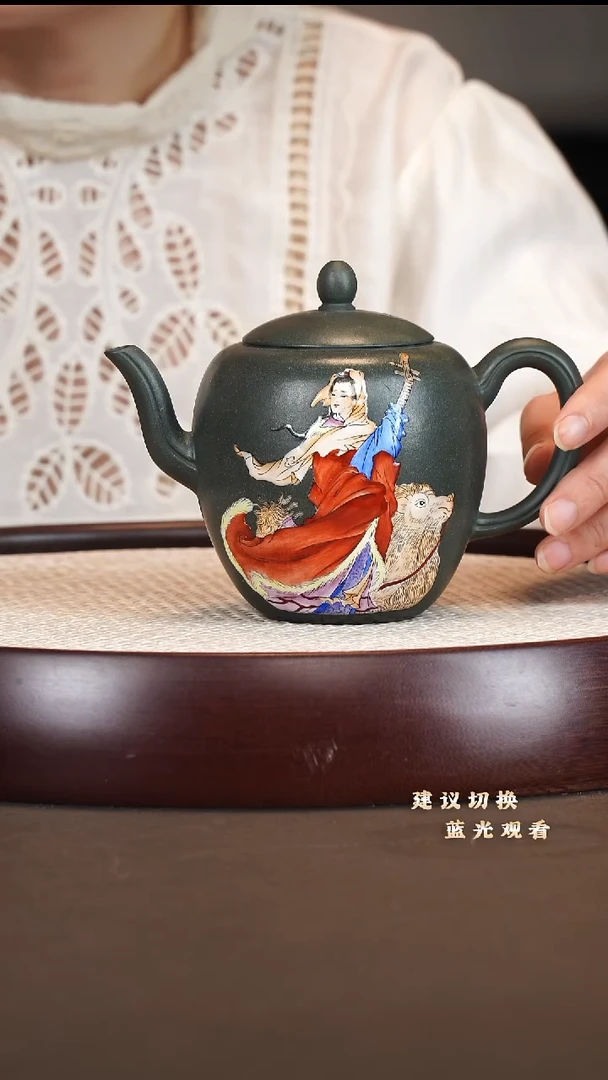 茶壶紫砂李军 美人肩 老绿泥 260cc