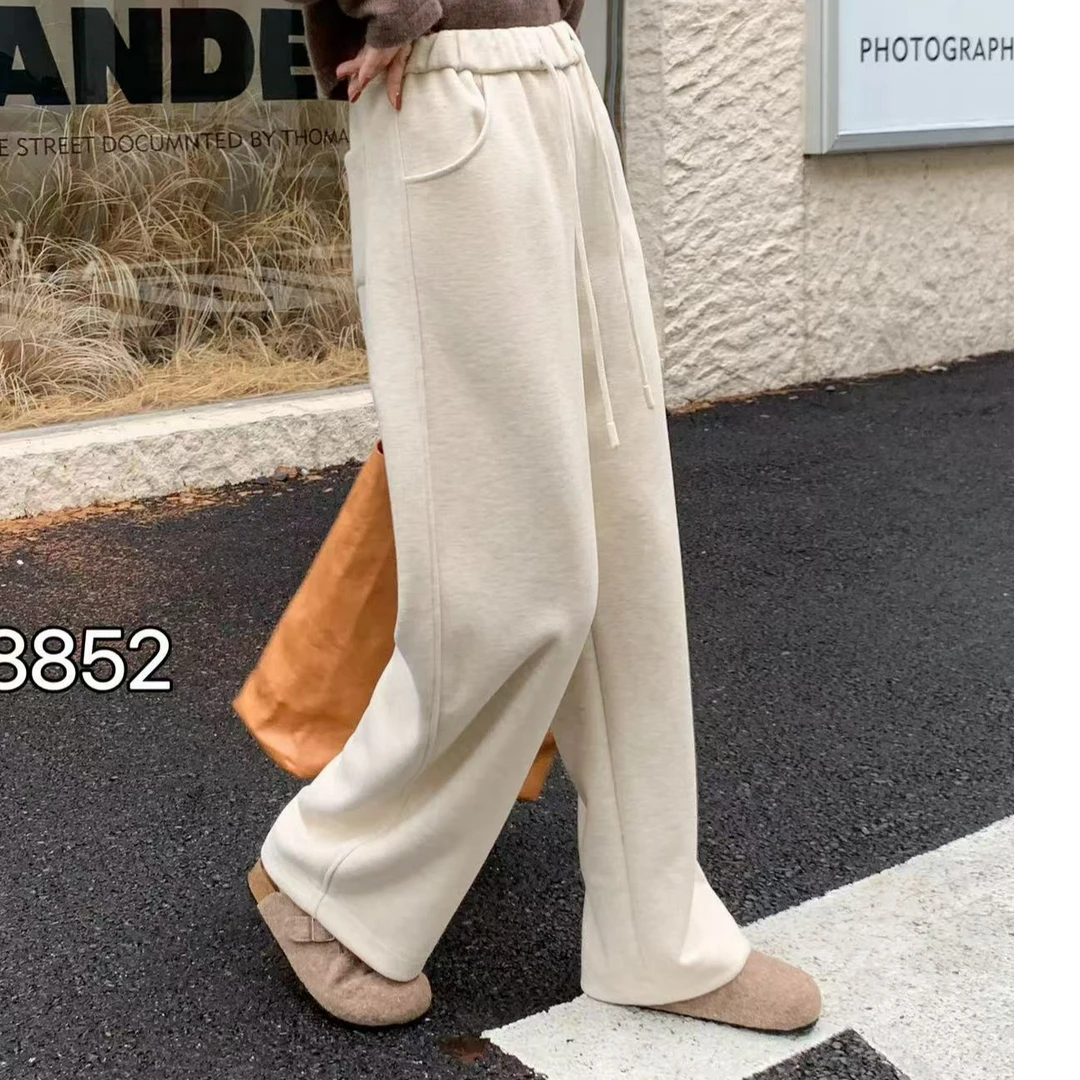 百搭秋冬季新款时尚显瘦阔腿休闲裤 H1210