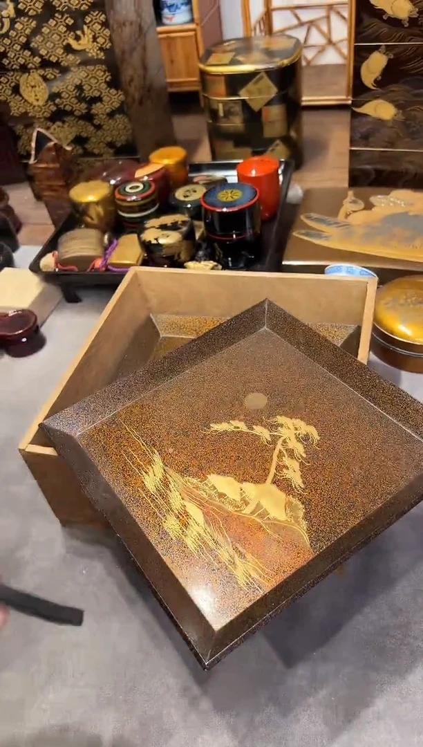 全金梨地 高肉金茶盘