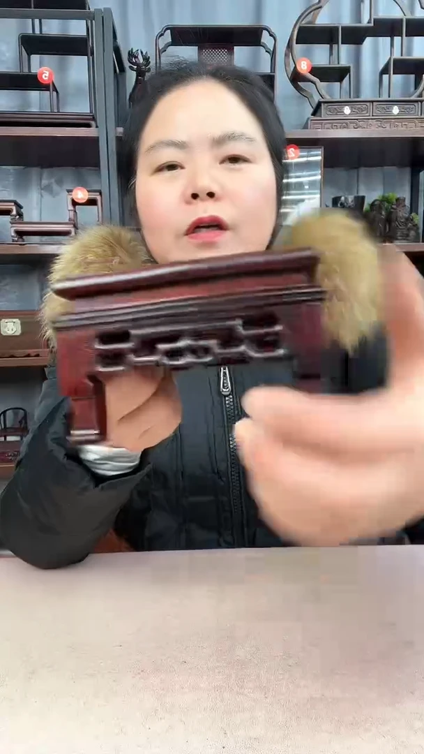 【闪购商品】乌木类端景台2969小李红木工艺品