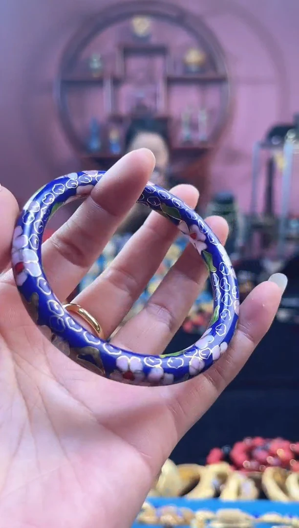 非遗 景泰蓝公主镯 60/0.8细版 宝蓝