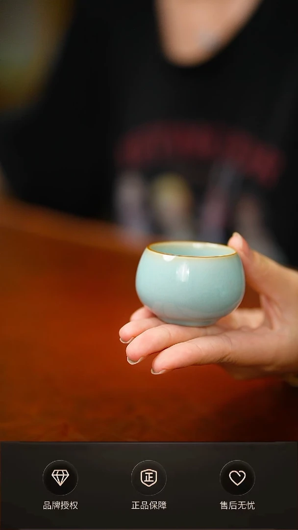 一级天青迷你佛肚杯