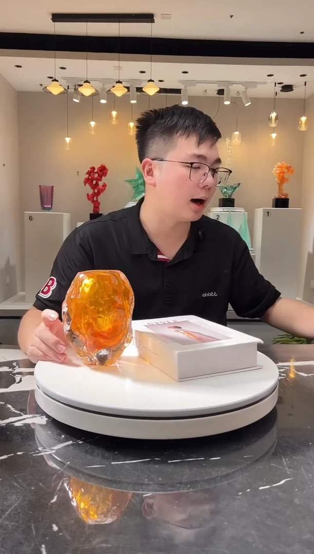 摆件巴比特美学 冰川纹小花插