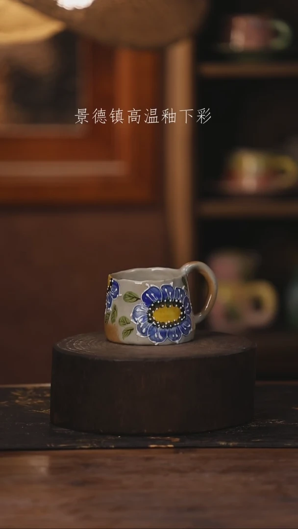 陶瓷景德镇高温釉下手绘陶瓷066