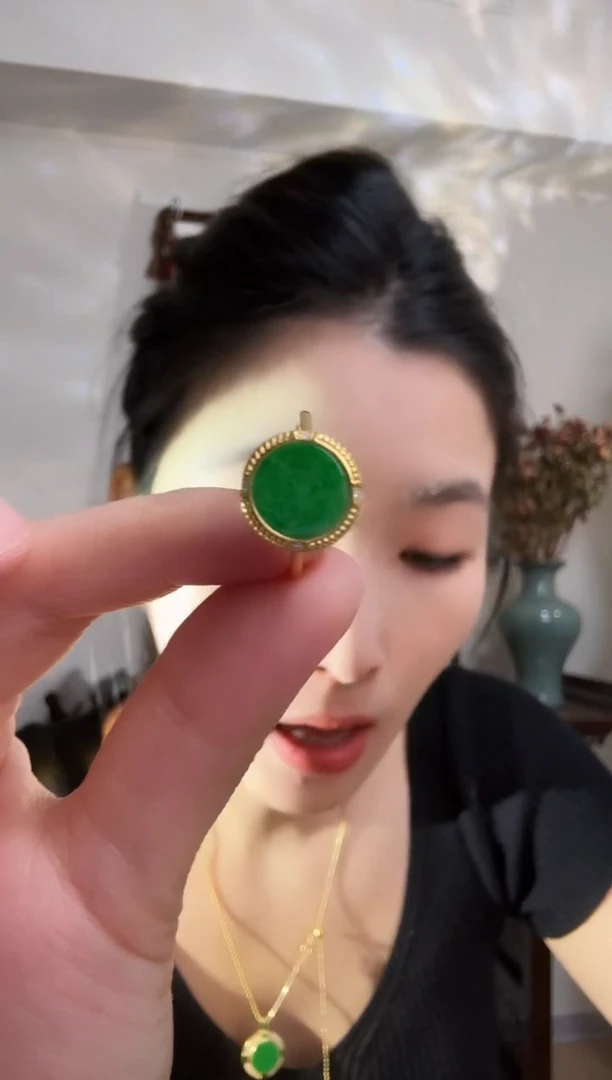 银S925镶嵌戒指翡翠戒指