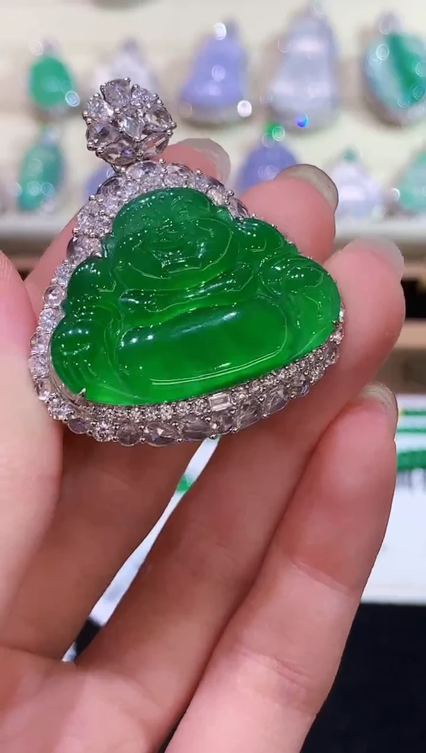 吊坠(不含链)18K金镶嵌翡翠…****H（分单2）多样性发其一