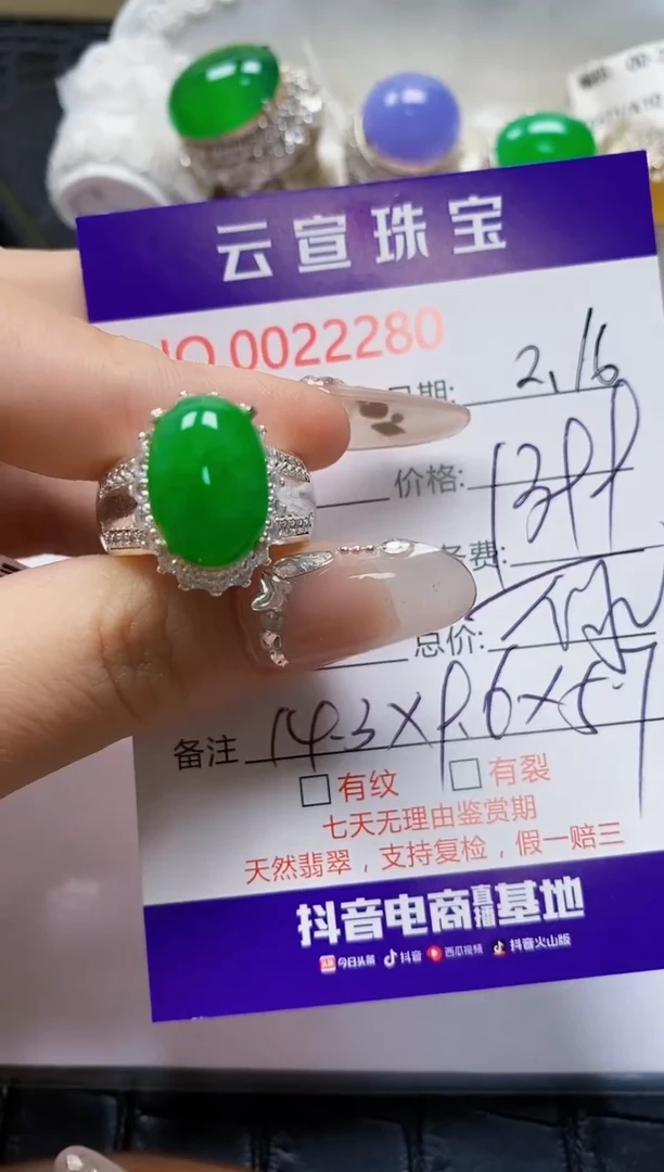 【闪购商品】翡翠戒指未镶嵌/22800000