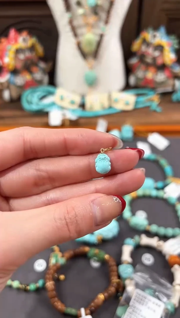 【闪购商品】绿松石提溜18K金镶嵌绿松石提溜