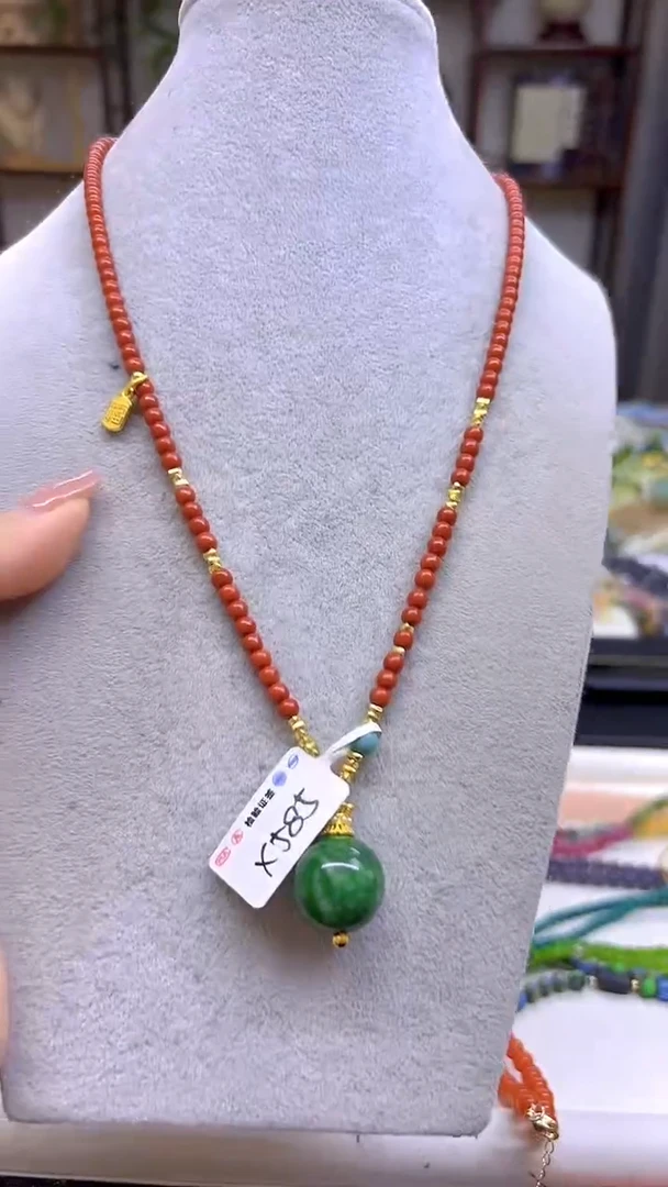 南红玛瑙未镶嵌项链DIY款X585