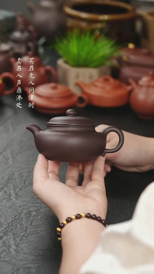 茶壶紫砂拾珍堂老紫泥仿古