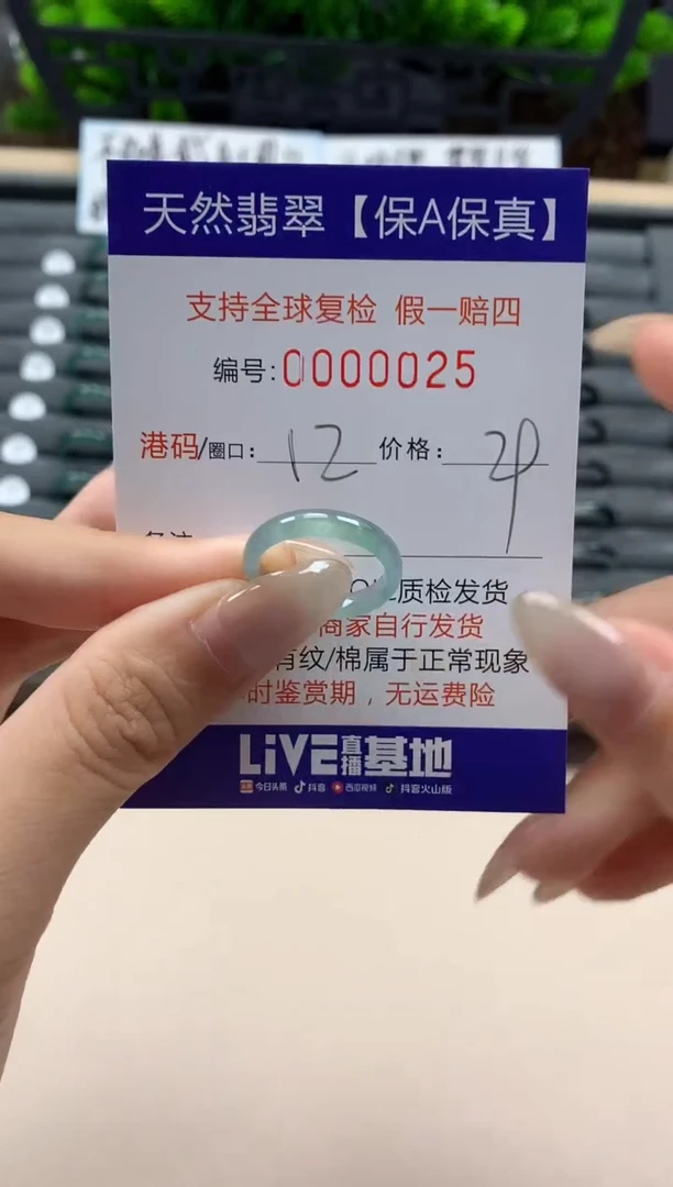 翡翠戒指未镶嵌天然000025