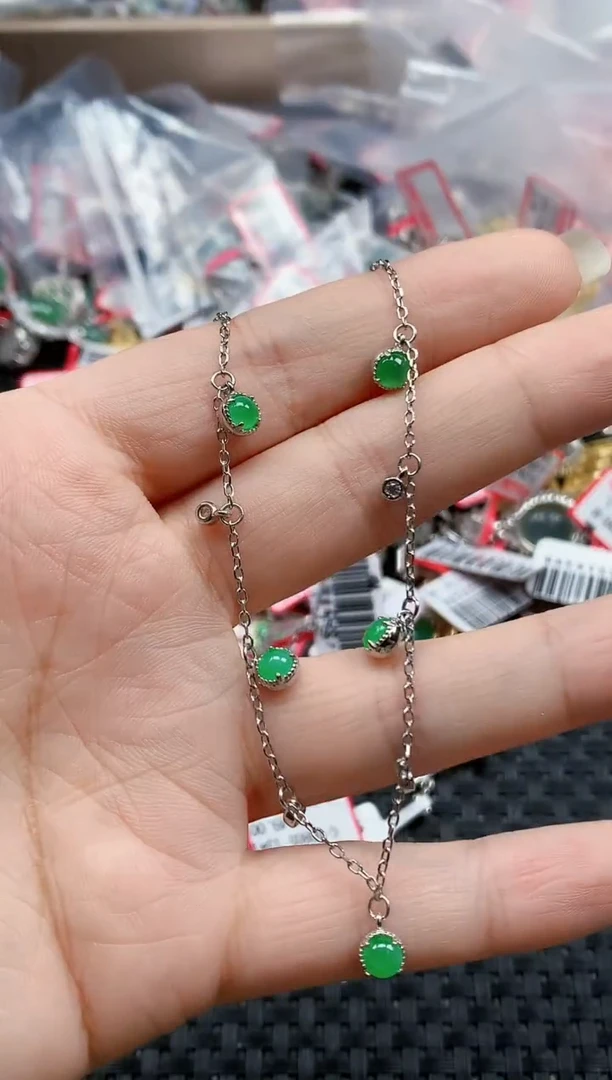 银S925镶嵌戒指翡翠天然A货缅甸翡翠