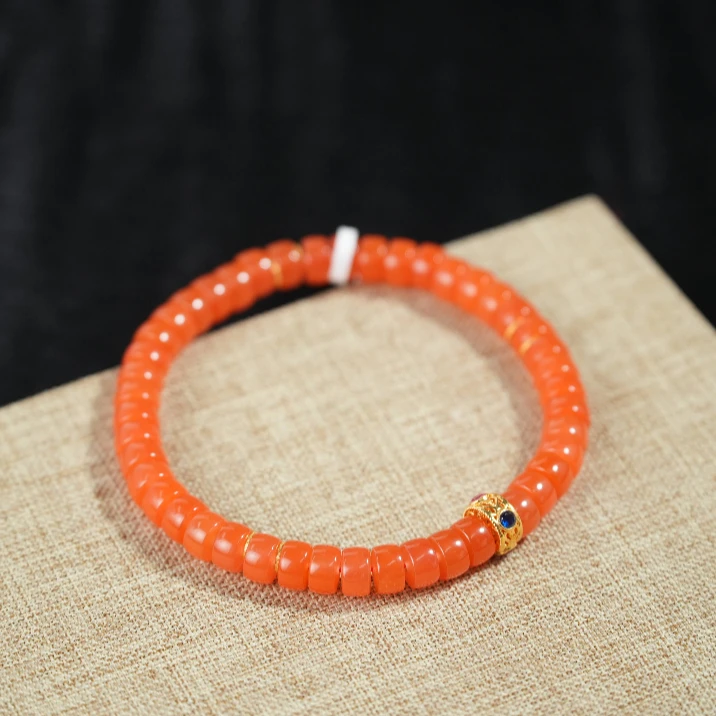 【老掌柜讲珠宝】南红冰红直切18K手串 M051027