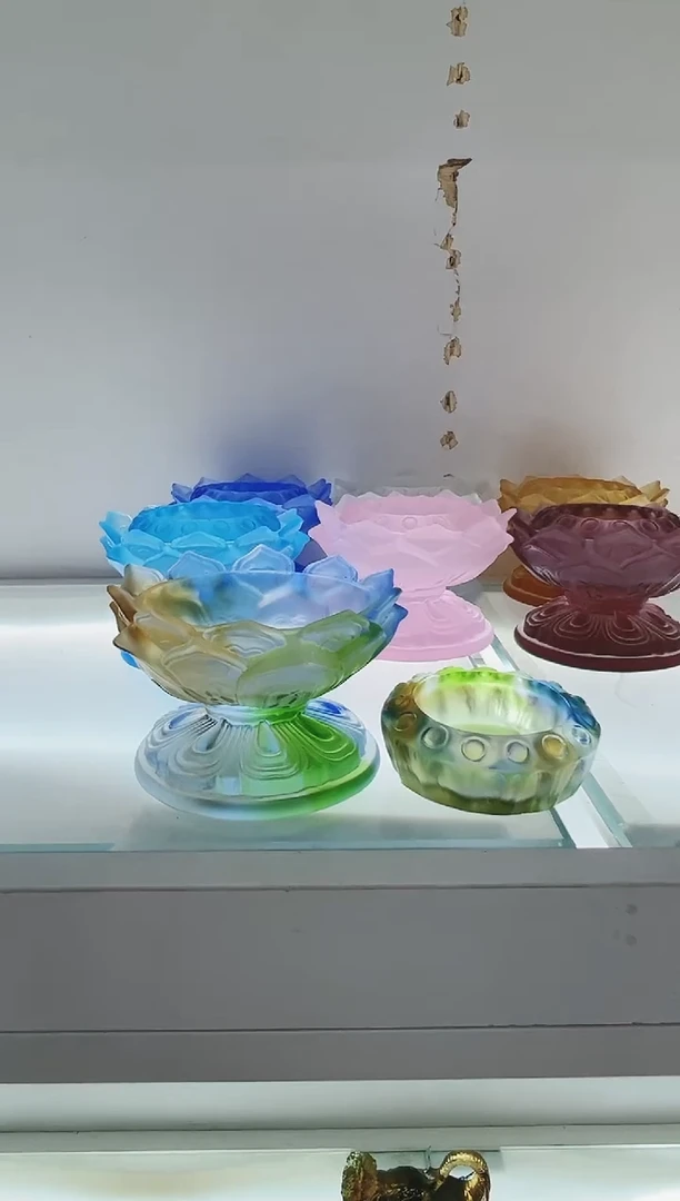 手工艺品琉璃古法琉璃两件套