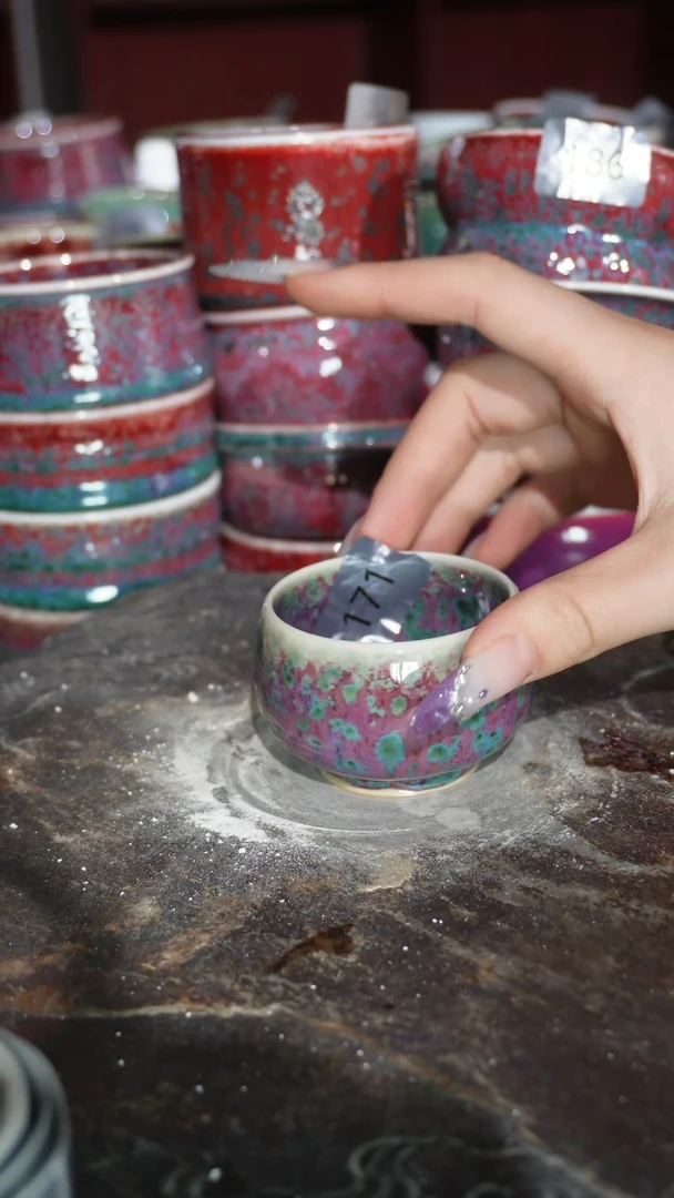 摆件陶精品窑变钧瓷茶器