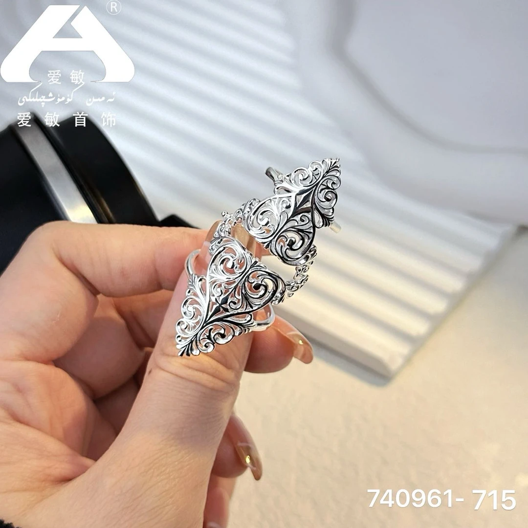 925银仿珍珠戒指 爱敏首饰银戒指740961