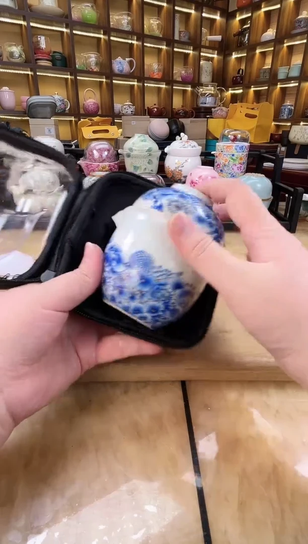 【闪购商品】月白汝窑青花旅行套装.