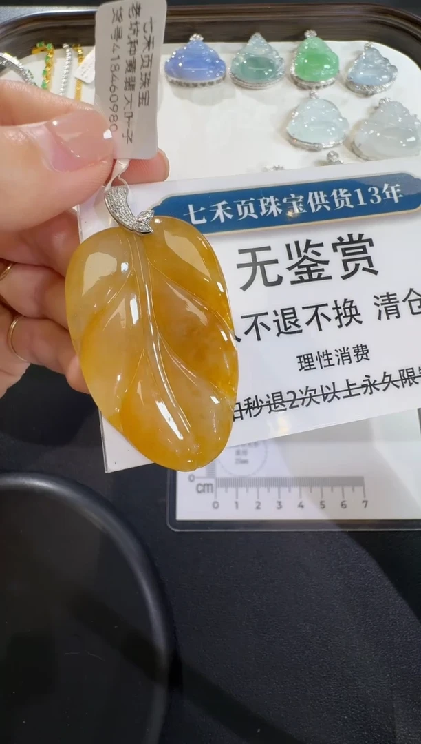 吊坠(不含链)18K金镶嵌翡翠不退换无鉴赏